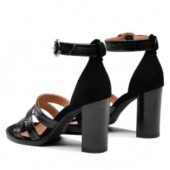 R.Polański Mules Et Sandales Sandales R.POLAŃSKI - 1452 Czarny Lakier/Czarny Zamsz Noir -R.Polański Soldes Magasin 03 0000300724729 is