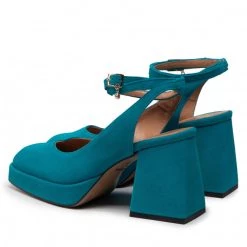 R.Polański Mules Et Sandales Sandales R.POLAŃSKI - 1491 Turkusowy Zamsz Bleu -R.Polański Soldes Magasin 03 0000300725962 sw