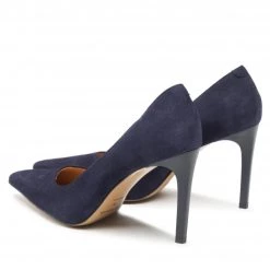 Chaussures Basses Talons Aiguilles R.Polański - 1572 Granatowy Zamsz Bleu Marine -R.Polański Soldes Magasin 03 0000301600473 ks