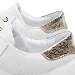 R.Polański Chaussures Basses Sneakers R.POLAŃSKI - 0959 Biały Lico Złoty Blanc -R.Polański Soldes Magasin 05 0000201292549 ks