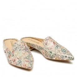 R.Polański Mules Et Sandales Mules / Sandales De Bain R.POLAŃSKI - 1013/L Złoty Kwiaty Beige, Multicolore -R.Polański Soldes Magasin 05 0000300595374 rz