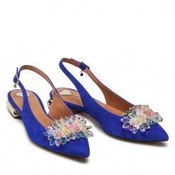 R.Polański Mules Et Sandales Sandales R.POLAŃSKI - 1015/L Chaber Zamsz Bleu -R.Polański Soldes Magasin 05 0000300595725 rz