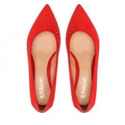 R.Polański Chaussures Basses R.POLAŃSKI - 1478 Czerwony Zamsz Rouge -R.Polański Soldes Magasin 05 0000300710494 rz