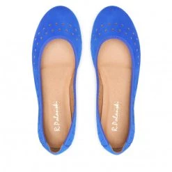 R.Polański Chaussures Basses Ballerines R.POLAŃSKI - 1484 Chaber Zamsz Bleu -R.Polański Soldes Magasin 05 0000300713013 rz