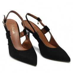 R.Polański Mules Et Sandales Sandales R.POLAŃSKI - 1442 Czarny Zamsz Noir -R.Polański Soldes Magasin 05 0000300718018 rz