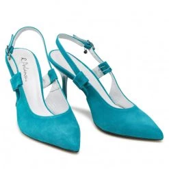 R.Polański Mules Et Sandales Sandales R.POLAŃSKI - 1442 Turkus Zamsz Bleu -R.Polański Soldes Magasin 05 0000300718094 rz