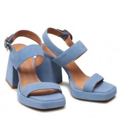 R.Polański Mules Et Sandales Sandales R.POLAŃSKI - 1451 Błękitny Zamsz Bleu -R.Polański Soldes Magasin 05 0000300718490 rz