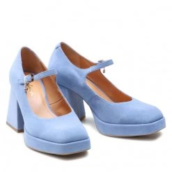 R.Polański Chaussures Basses R.POLAŃSKI - 1453 Błękitny Zamsz Bleu -R.Polański Soldes Magasin 05 0000300720370 rz