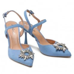 R.Polański Mules Et Sandales Sandales R.POLAŃSKI - 1419 Błękitny Zamsz Bleu -R.Polański Soldes Magasin 05 0000300722183 rz