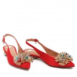 R.Polański Mules Et Sandales Sandales R.POLAŃSKI - 1488/L Czerwony Zamsz Rouge -R.Polański Soldes Magasin 05 0000300722589 bs