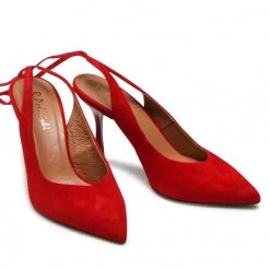 R.Polański Mules Et Sandales Sandales R.POLAŃSKI - 1421 Czerwony Zamsz Rouge -R.Polański Soldes Magasin 05 0000300724033 rz