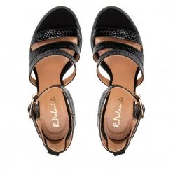 R.Polański Mules Et Sandales Sandales R.POLAŃSKI - 1452 Czarny Lakier/Czarny Zamsz Noir -R.Polański Soldes Magasin 05 0000300724729 is