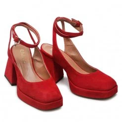 R.Polański Mules Et Sandales Sandales R.POLAŃSKI - 1491 Czerwony Zamsz Rouge -R.Polański Soldes Magasin 05 0000300726228 rz 1