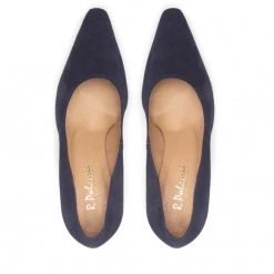 Chaussures Basses Talons Aiguilles R.Polański - 1572 Granatowy Zamsz Bleu Marine -R.Polański Soldes Magasin 05 0000301600473 ks