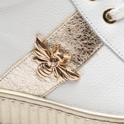 R.Polański Chaussures Basses Sneakers R.POLAŃSKI - 0959 Biały Lico Złoty Blanc -R.Polański Soldes Magasin 06 0000201292549 ks