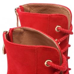 R.Polański Bottes Et Autres Bottines R.POLAŃSKI - 1406 Czerwony Zamsz Rouge -R.Polański Soldes Magasin 06 0000300011706 rz