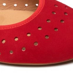 R.Polański Chaussures Basses Ballerines R.POLAŃSKI - 1484 Czerwony Zamsz Rouge -R.Polański Soldes Magasin 06 0000300712801 ph