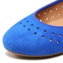 R.Polański Chaussures Basses Ballerines R.POLAŃSKI - 1484 Chaber Zamsz Bleu -R.Polański Soldes Magasin 06 0000300713013 rz