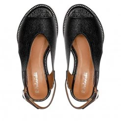 R.Polański Mules Et Sandales Sandales R.POLAŃSKI - 1440 Czarny Krzyształ Noir -R.Polański Soldes Magasin 06 0000300716571 rz