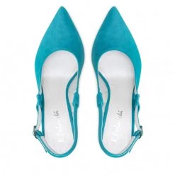 R.Polański Mules Et Sandales Sandales R.POLAŃSKI - 1442 Turkus Zamsz Bleu -R.Polański Soldes Magasin 06 0000300718094 rz