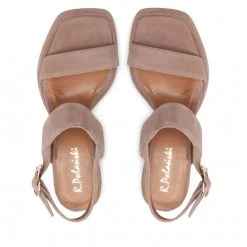 R.Polański Mules Et Sandales Sandales R.POLAŃSKI - 1451 Cappucino Zamsz Marron -R.Polański Soldes Magasin 06 0000300718414 rz