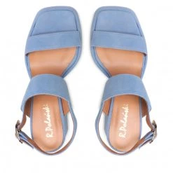 R.Polański Mules Et Sandales Sandales R.POLAŃSKI - 1451 Błękitny Zamsz Bleu -R.Polański Soldes Magasin 06 0000300718490 rz