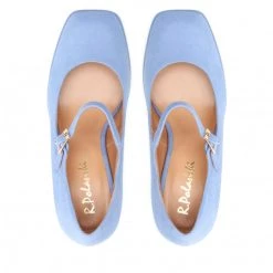 R.Polański Chaussures Basses R.POLAŃSKI - 1453 Błękitny Zamsz Bleu -R.Polański Soldes Magasin 06 0000300720370 rz