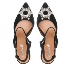 R.Polański Mules Et Sandales Sandales R.POLAŃSKI - 1419 Czarny Zamsz Noir -R.Polański Soldes Magasin 06 0000300722022 rz