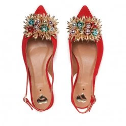 R.Polański Mules Et Sandales Sandales R.POLAŃSKI - 1488/L Czerwony Zamsz Rouge -R.Polański Soldes Magasin 06 0000300722589 bs