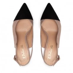 R.Polański Mules Et Sandales Sandales R.POLAŃSKI - 1428 Cappucino Zamsz/Czarny Zamsz Beige -R.Polański Soldes Magasin 06 0000300724309 st