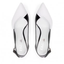 R.Polański Mules Et Sandales Sandales R.POLAŃSKI - 1443 Biały Polina Lico/Czarny Polina 550 Lico Blanc, Noir -R.Polański Soldes Magasin 06 0000300724569 swa