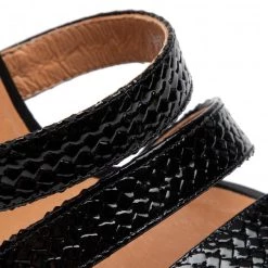 R.Polański Mules Et Sandales Sandales R.POLAŃSKI - 1452 Czarny Lakier/Czarny Zamsz Noir -R.Polański Soldes Magasin 06 0000300724729 is