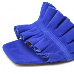 R.Polański Mules Et Sandales Mules / Sandales De Bain R.POLAŃSKI - 1282 Chaber Zamsz Bleu Marine -R.Polański Soldes Magasin 06 0000300731673 rz