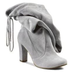 Bottes Et Autres Cuissardes R.Polański - 0761 Gris Gris -R.Polański Soldes Magasin 771841 pola ski 761 szary zamsz szary ms 0003